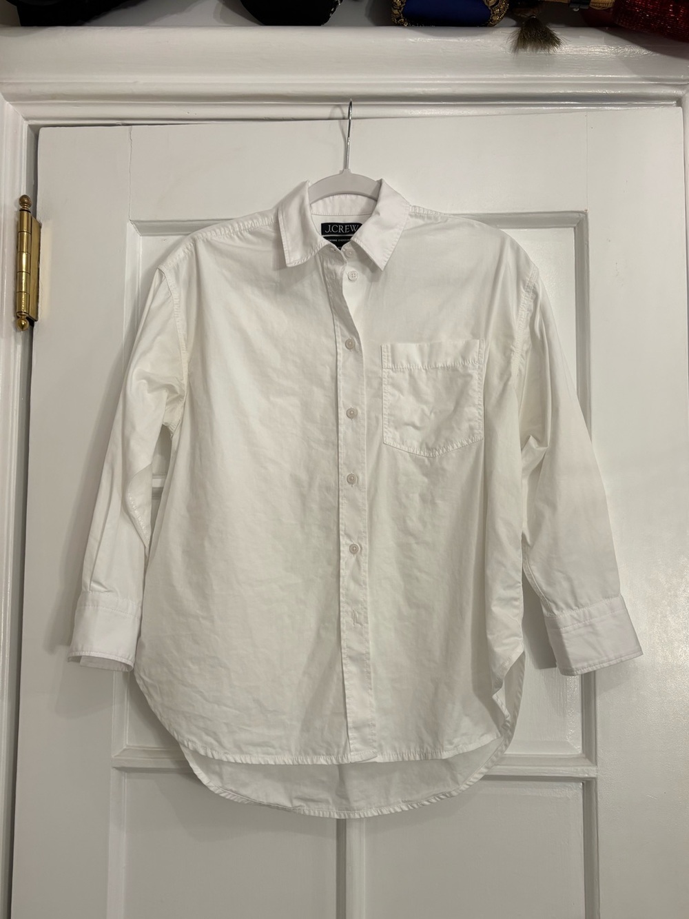 J. Crew White Etienne Oversized Button Down